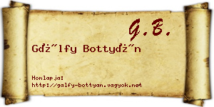 Gálfy Bottyán névjegykártya
